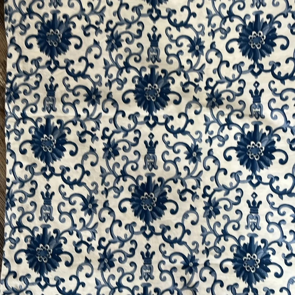 Ralph Lauren Risette Twin Flat Fitter White Blue Cotton Bundle Sheets
